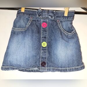 🐶 Vintage Gymboree Pups & Kisses Toddler Girl Denim Skirt Oversized Buttons 2T